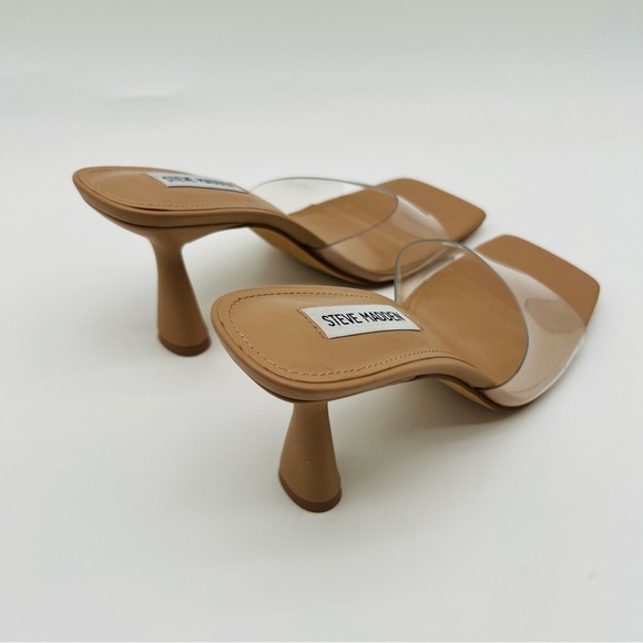 STEVE MADDEN Women's Elated Slide Sandal Tan Lucite - Picture 7 of 11